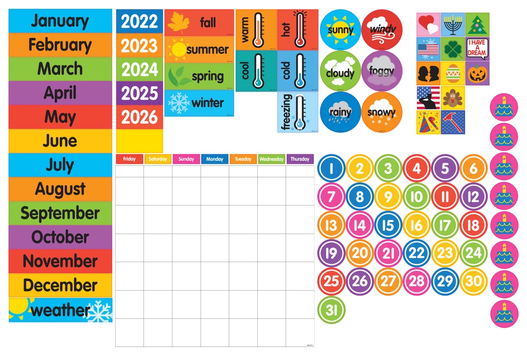 Giant Calendar Set Teacher Direct